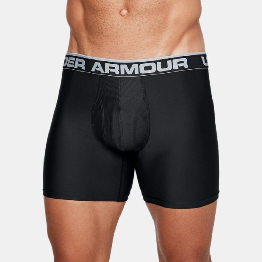 1 Pair Under Armour Tech BoxerJock 6-in Size XL Boxer Briefs, Gray Band